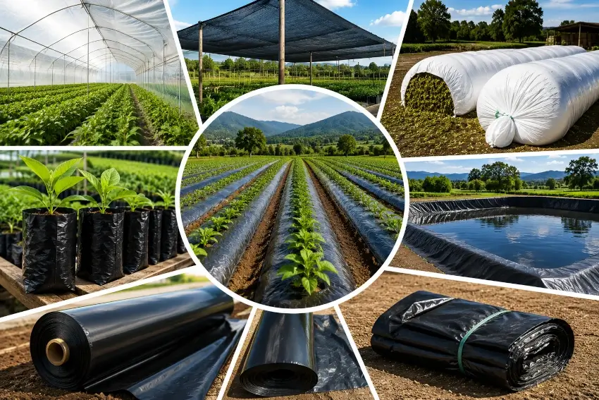 Aplicaciones de plásticos agrícolas en cultivos y viveros