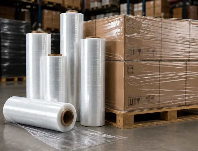 Rollo de Stretch Film utilizado para embalar una carga paletizada
